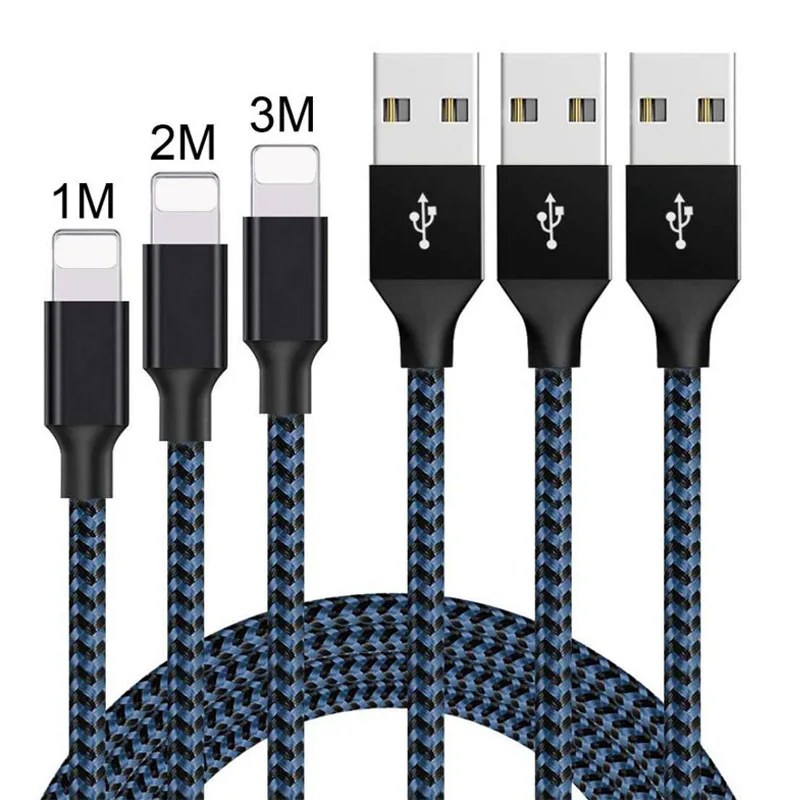 1 м 2 3 для IPhone Usb кабель IOS 12 11 10 быстрое зарядное устройство Освещение USB зарядка