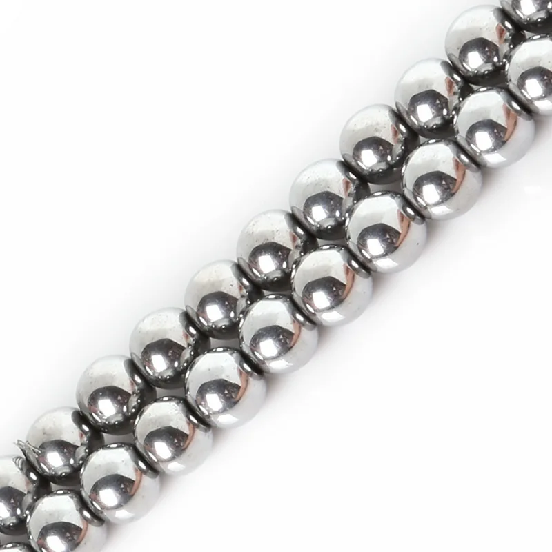 wholesale Natural Stone Gold/ Black /Mixed Plated Hematite Beads 8 MM 16&quot Per Strand Round Loose Bead for DIY Necklace | Украшения и