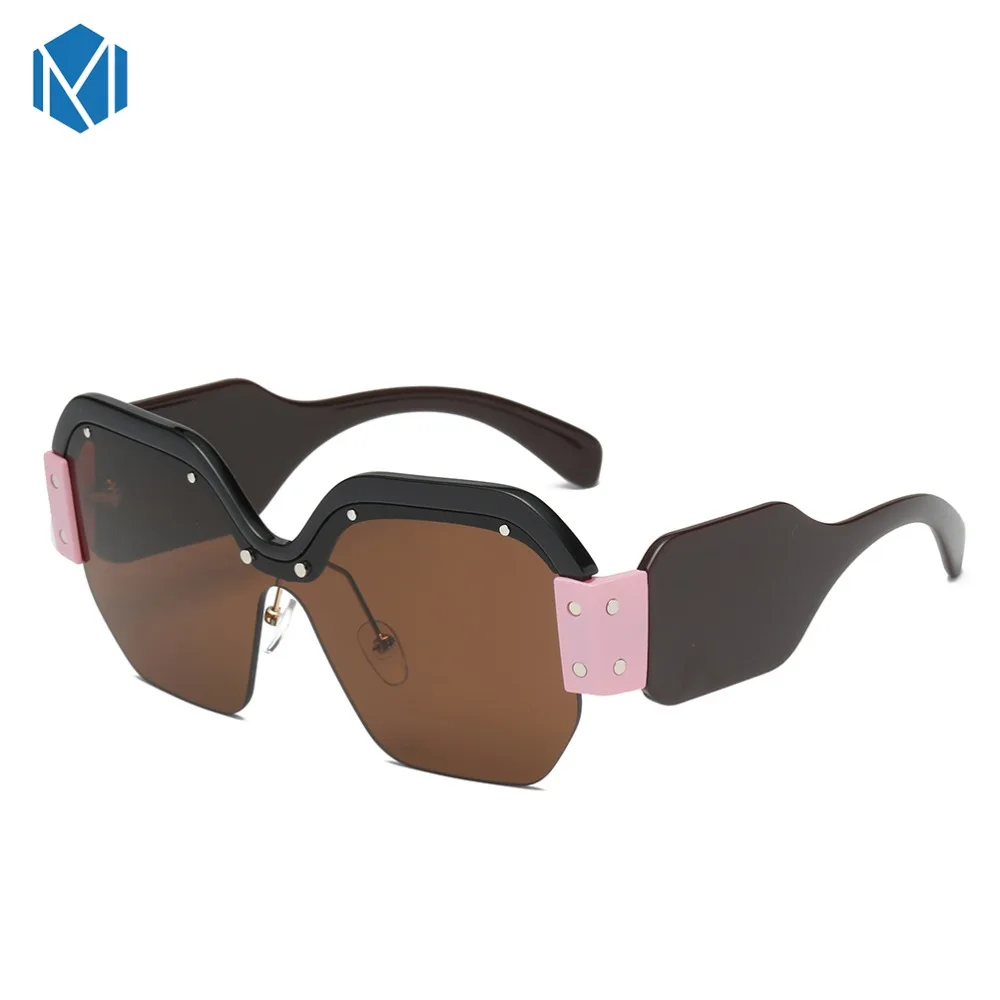 MISM полуоправы большие солнцезащитные очки женские уличные UV400 Lunette De Soleil Femme