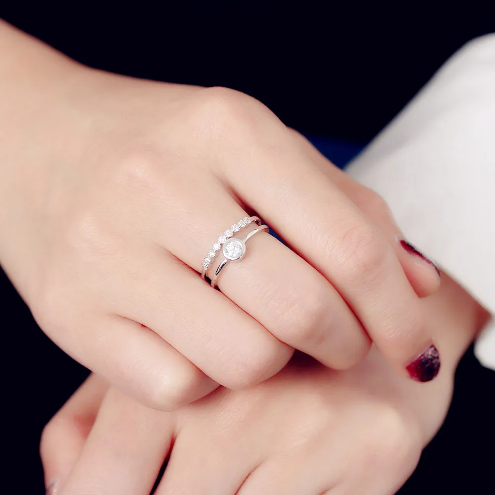 Женское регулируемое кольцо с австрийским кристаллом|Обручальные кольца| |