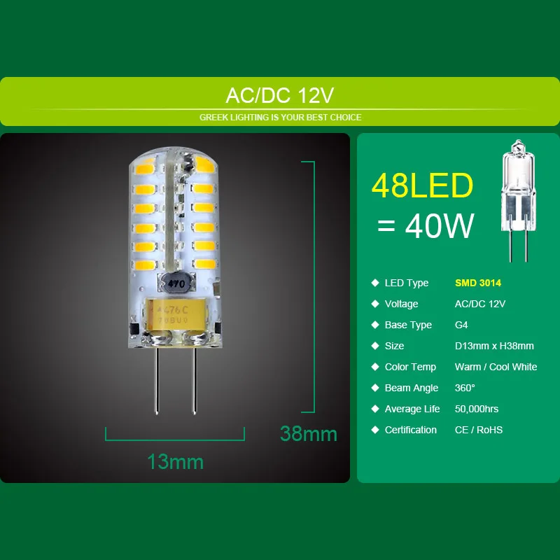 10 шт./лот светодиодный g4 SMD3014 3 Вт 6 DC 12 В светильник Заменяет 20 30 галогенный 360 Угол