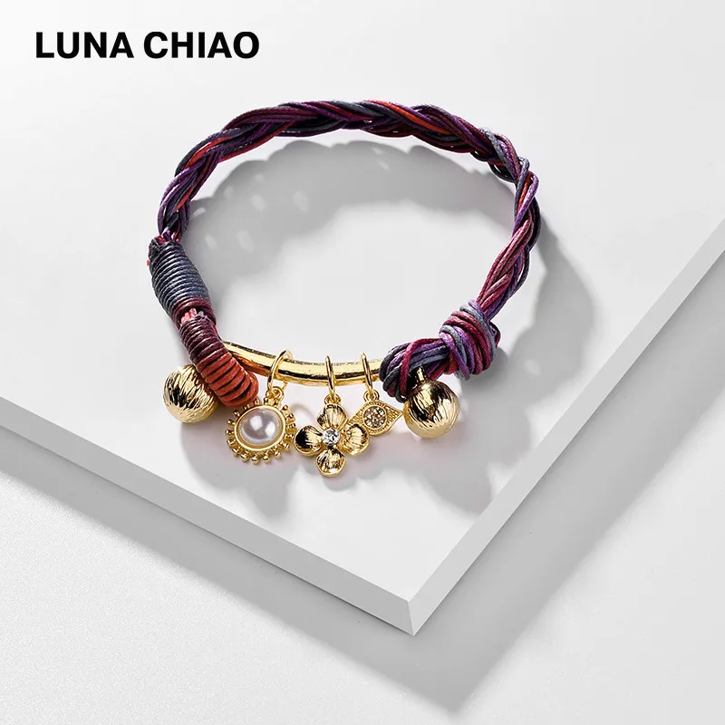 Женские Плетеные Восковые браслеты LUNA CHIAO со звездочками злом глазами и