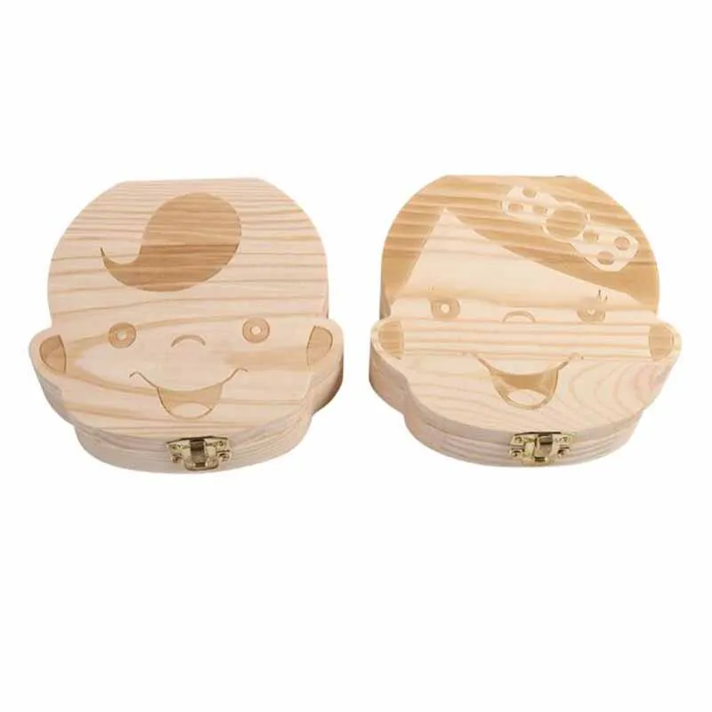 Зуб Коробка Испанский/английский/французский/русский/Итальянский деревянная