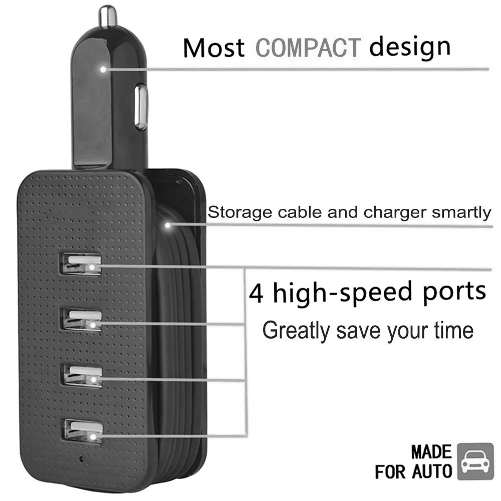 Автомобильное зарядное устройство с 4 USB портами 5 В а|usb phone charger|travel chargerphone charger |