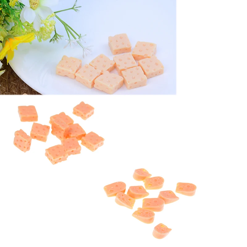 10 шт. Милые 3D моделирование сыра смолы миниатюрные продукты питания DIY