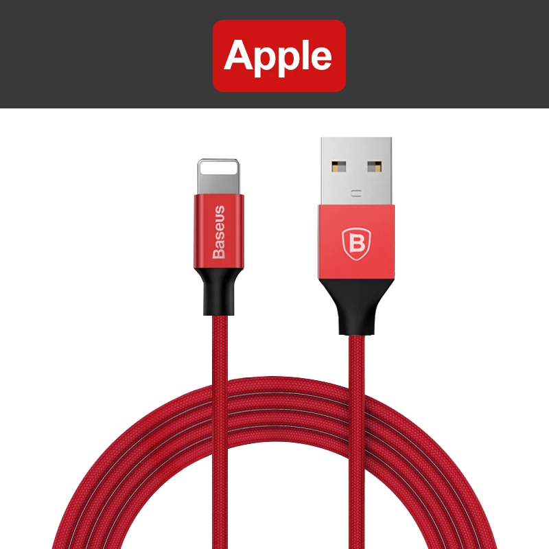 Usb-кабель Baseus для iPhone Xs Max Xr X 3 в 1 зарядное устройство Micro USB кабель для samsung Xiaomi Android адаптер Кабели для телефонов - Цвет: IOS Red
