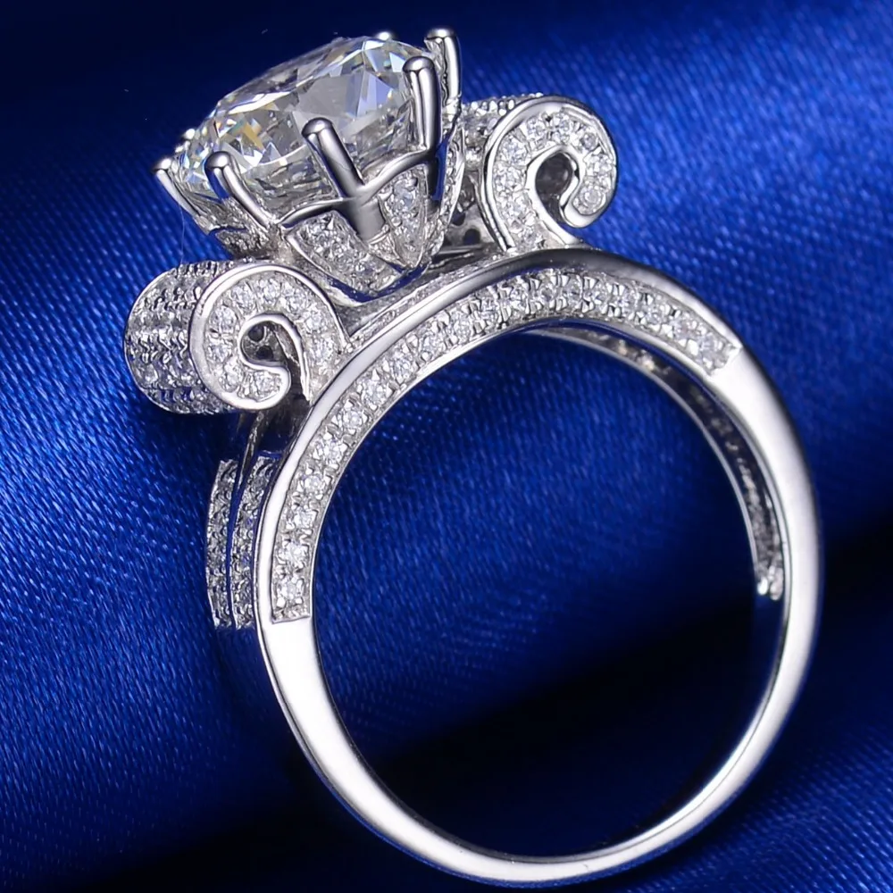Супер роскошное кольцо уникальное тестовое положительное 3CT бренд Moissanite