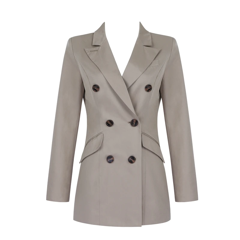 Женские модные деловые костюмы INDRESSME с длинным рукавом карманами и V образным