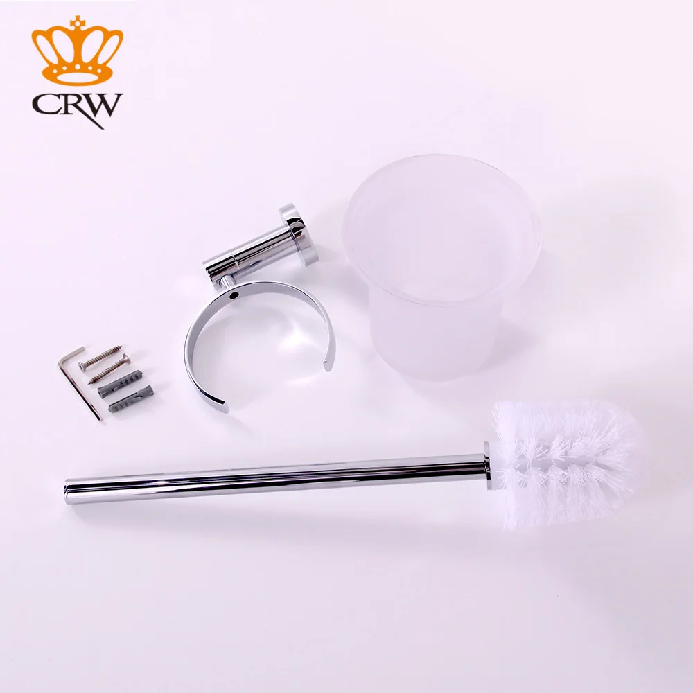 CRW Туалет Кисточки держатель с Стекло чашки хромированной набор держателем