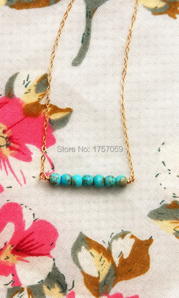 Ожерелье из бирюзы для женщин ожерелье золотистого и серебристого цвета с