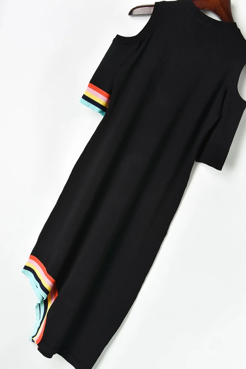 Женское платье с коротким рукавом и открытыми плечами 2019 летнее трикотажное