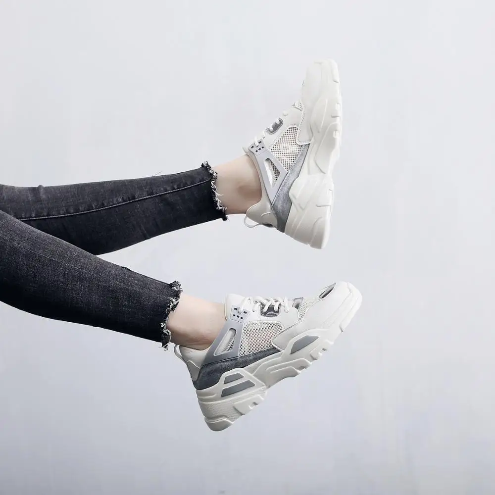 Женские кроссовки на массивной платформе Повседневная летняя дышащая обувь