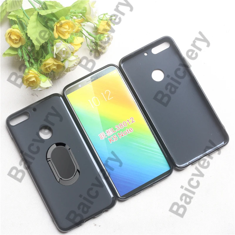 Мягкий чехол с кольцом на палец для Lenovo K5 Note L38012 2018 6 0 дюйма Магнитный подставкой