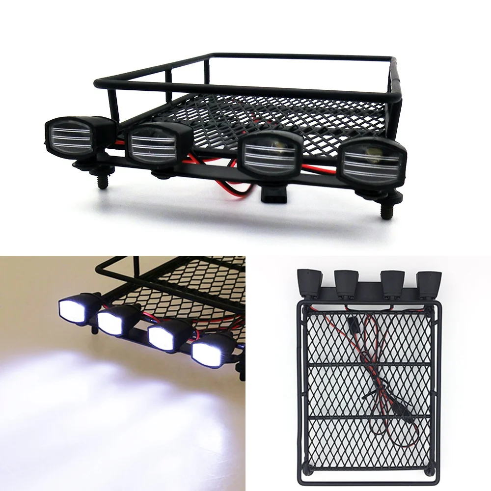 INJORA багажник на крышу багаж переноска и светильник для 1/10 Monster Truck короткий курс