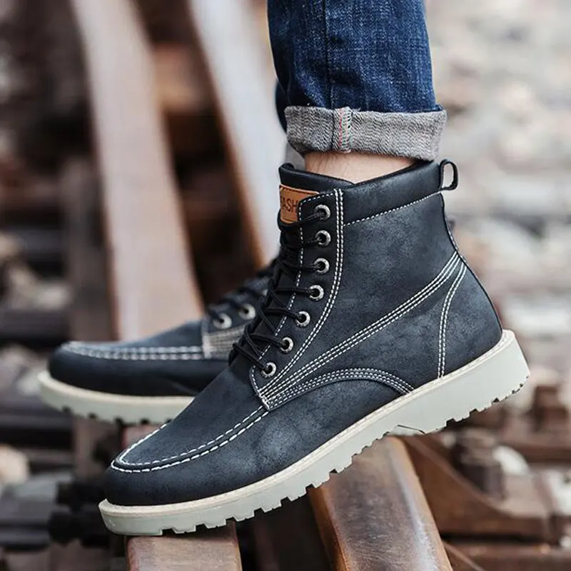 Рабочие ботинки в стиле ретро Мужская обувь универсальные Ботинки Martin на