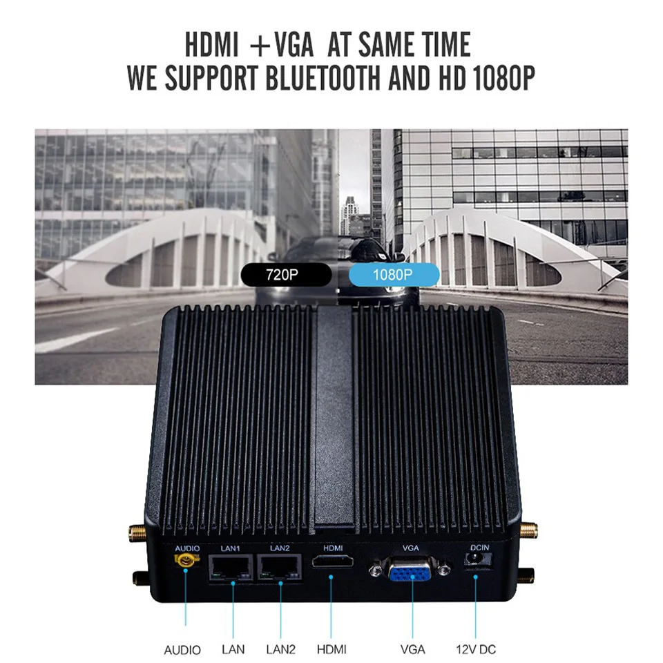Мини-ПК без вентилятора Celeron J1900 J1800 Windows 10 Linux HTPC 2* LAN 2* COM двухъядерный мини промышленный компьютер HDMI 2* RJ45 USB3.0 VGA