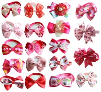 100pcs pink rose pink dog bow ties girl robbom bowties princess lace necktie bowtie pet collar accessories dog grooming supplies
