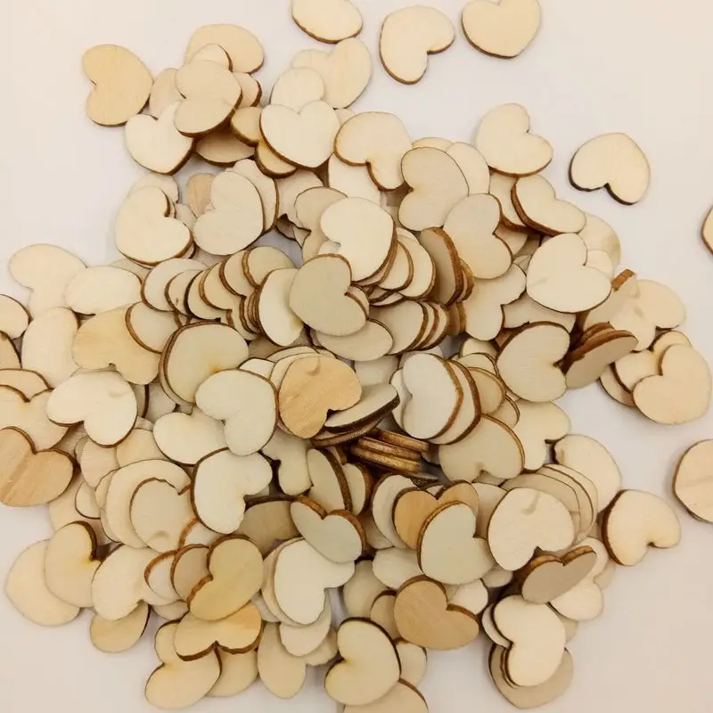 200 шт./лот в форме любящего сердца украшение сделай сам деревянный чип для нового