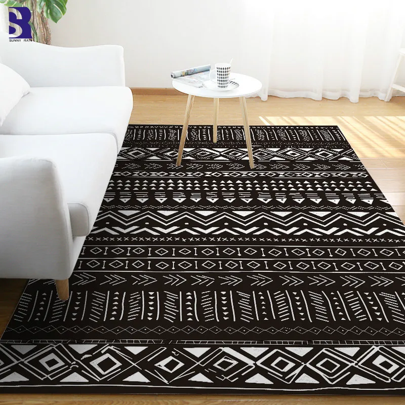 

SunnyRain 1-piece Printed Bohemia Carpet For Living Room Area Rug For Bedroom Rugs Slipping Resistance Kitchen Rug