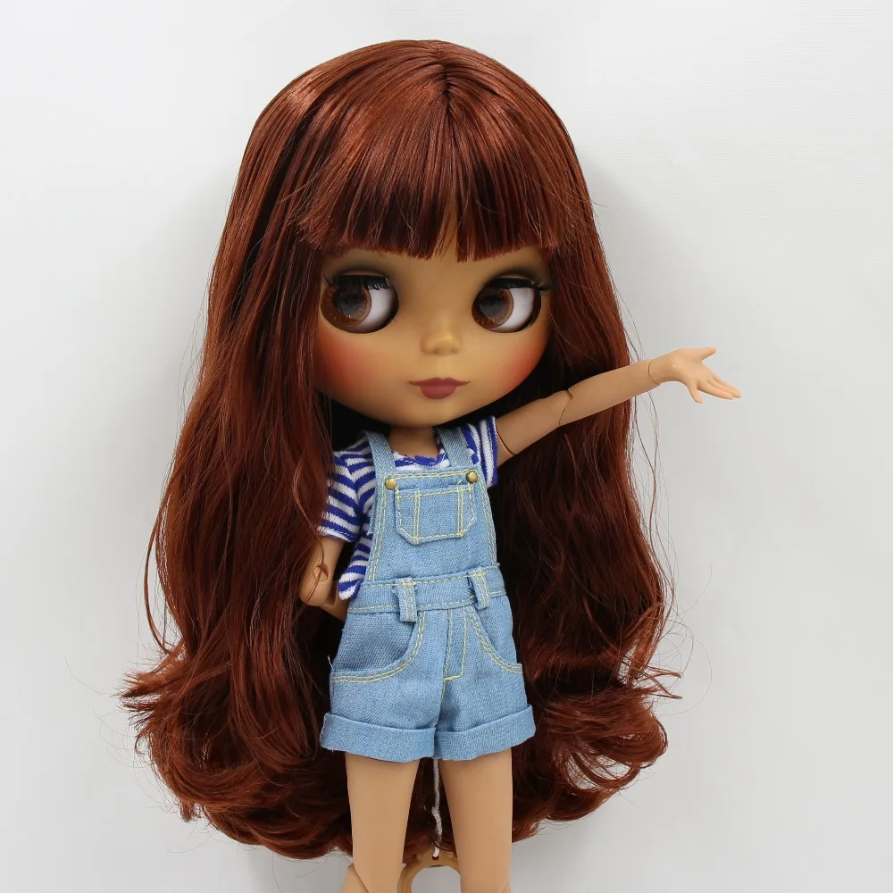 Ледяной DBS Blyth кукольные 1/6 bjd шарнирное тело темной кожи матовый уход за кожей