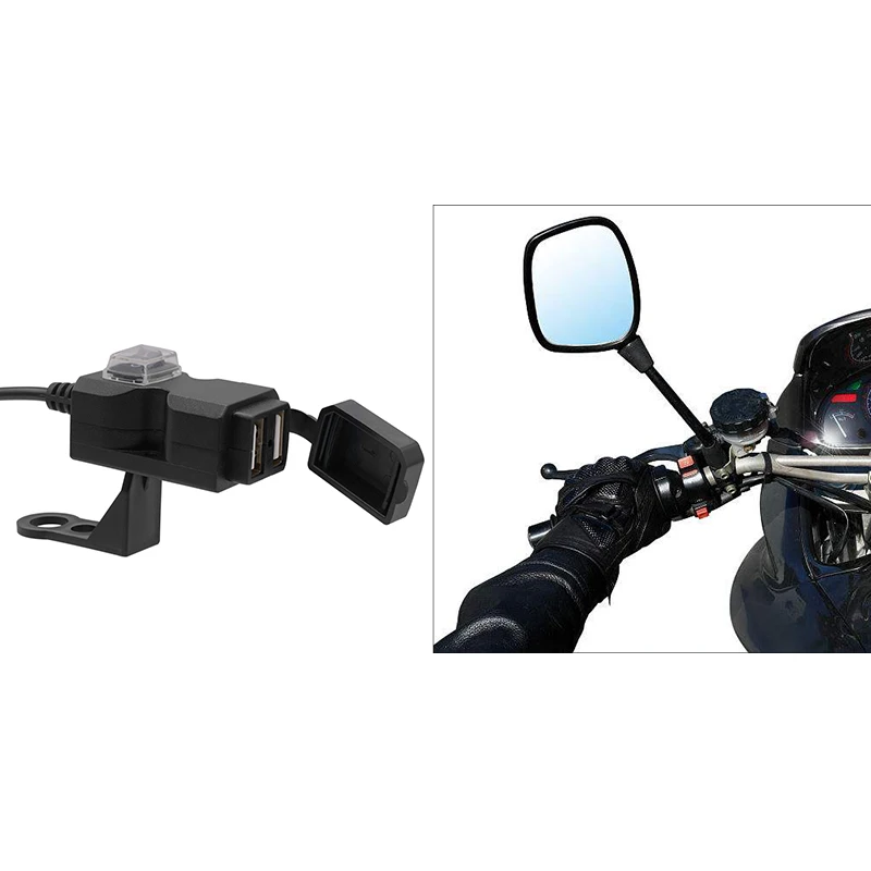 Двойное USB Автомобильное зарядное устройство для мотоцикла 3.1A 9-24 V/9-99 V адаптер