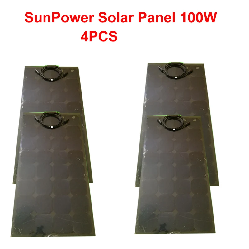 Солнечная батарея Sunpower черная Гибкая солнечная 12 В автомобильное зарядное