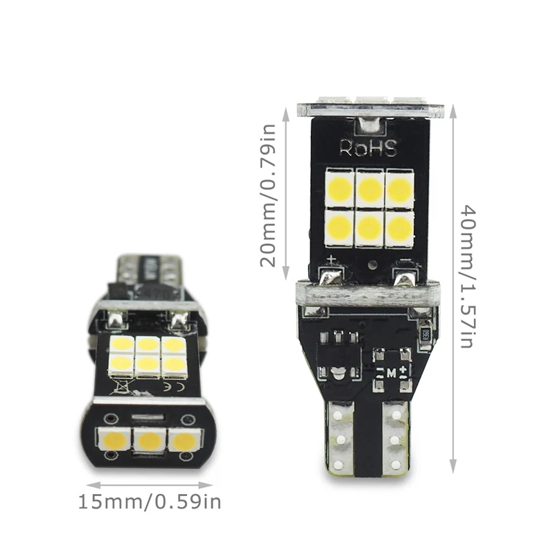 Auxito 2x для BMW E60 E90 T15 W16W светодиодные лампы автомобильного фонаря Canbus Backup Reverse Light без ошибок интерьера 3535SMD белого цвета.