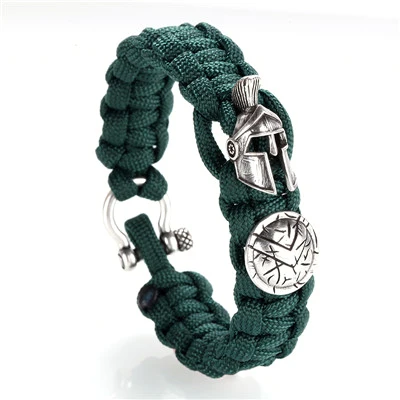 Style F Мужской браслет/Спарта/pulseira masculina/Роскошный Открытый выживания ручной работы веревочные браслеты винтажные мужские браслеты - Окраска металла: Style F