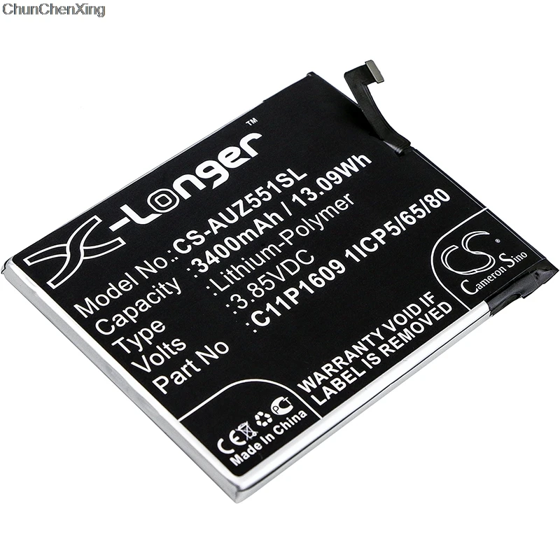 Аккумулятор Cameron Sino 3400 мАч C11P1609 1ICP5/65/80 для Asus X00DDA Z00DDA ZC553KL Zenfone 3 Max 5 ZenFone Dual SIM