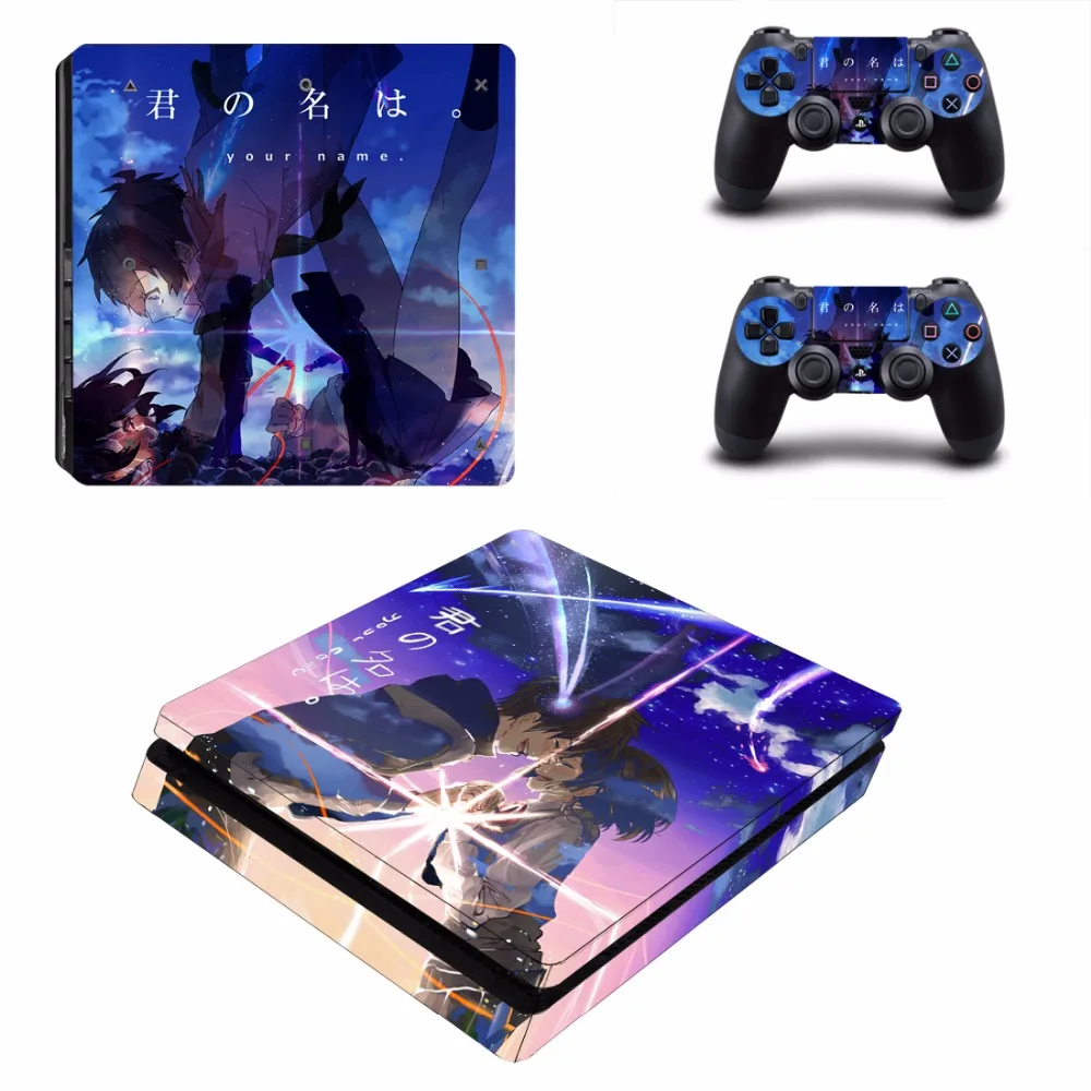 Аниме ваше имя PS4 тонкая кожа Стикеры для Sony Игровые приставки 4 консоли и 2