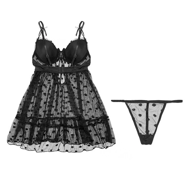 Женские сексуальные кружевные ночные рубашки без рукавов с Т образным вырезом