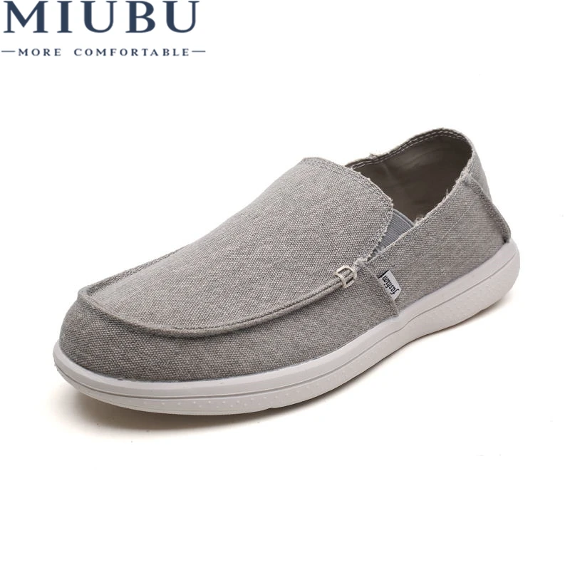 Мужские парусиновые туфли MIUBU летние дышащие модные повседневные лоферы обувь