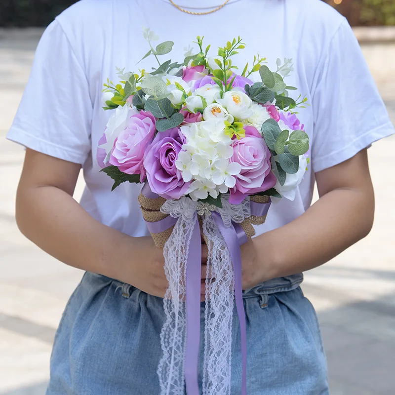 Свадебные букеты jaevini светильник фиолетового цвета для невесты подружки Ramo