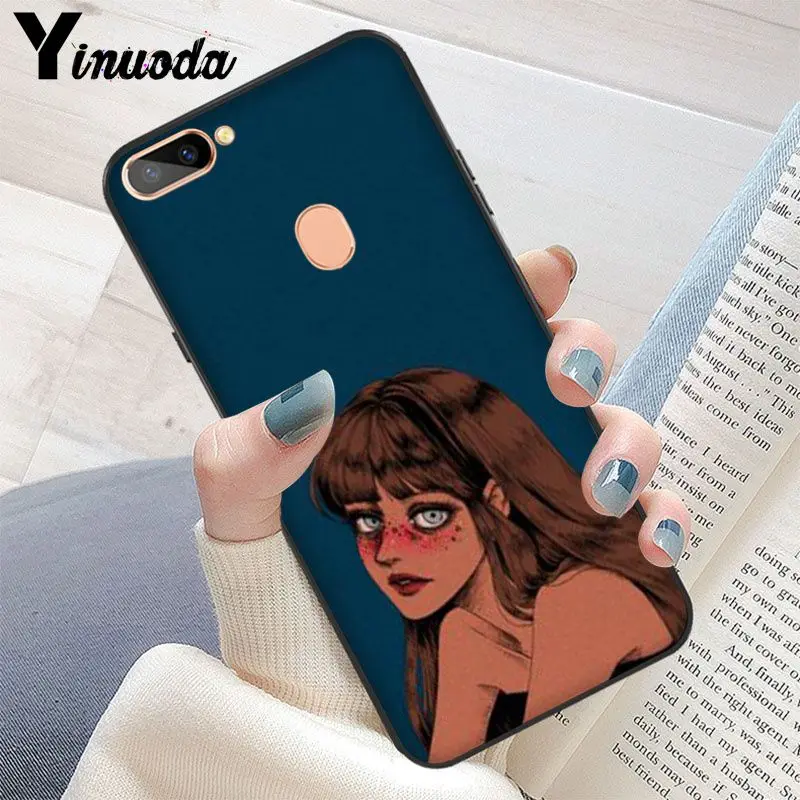 Yinuoda pop comic girl and art TPU Мягкий силиконовый черный чехол для телефона OPPO R17 Neo R11S Plus R9 R9S