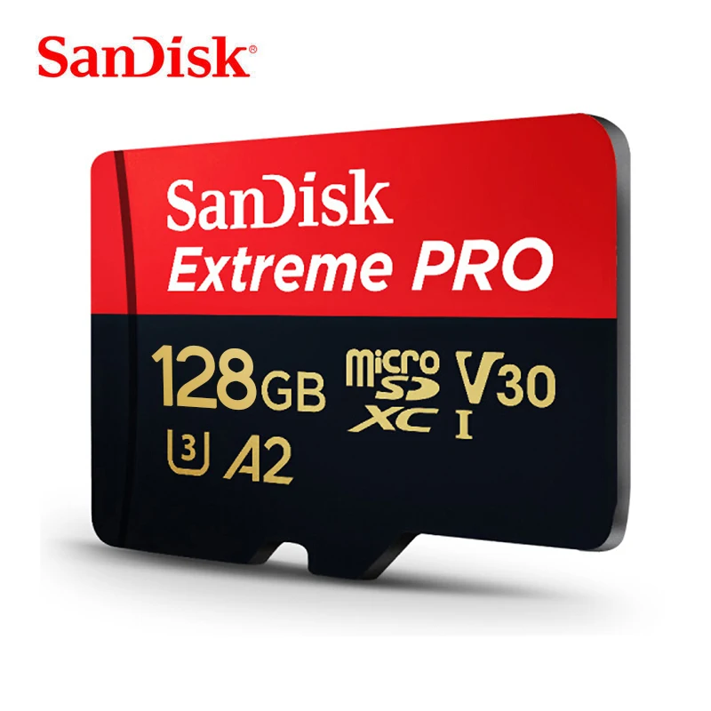 Карта памяти SanDisk 128GB Extreme PRO MicroSD 64GB TF карта U3 класс 10 UHS-I A2 V30 SDXC SLR камера карта 170 МБ/с. с адаптером SD
