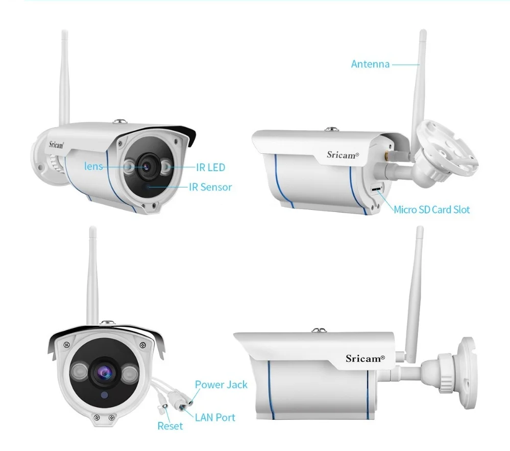 Sricam 1080P SP007 Wifi 2,0 мегапиксельная 4-кратный зум Onvif беспроводная CCTV ip-камера безопасности IR Cut Обнаружение движения AP Точка доступа TF слот