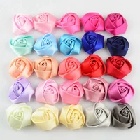 400pcslot 1 5 mini classic rose bud fabric flower for girl headwear satin flower apparel accessories hair accessory wholesale