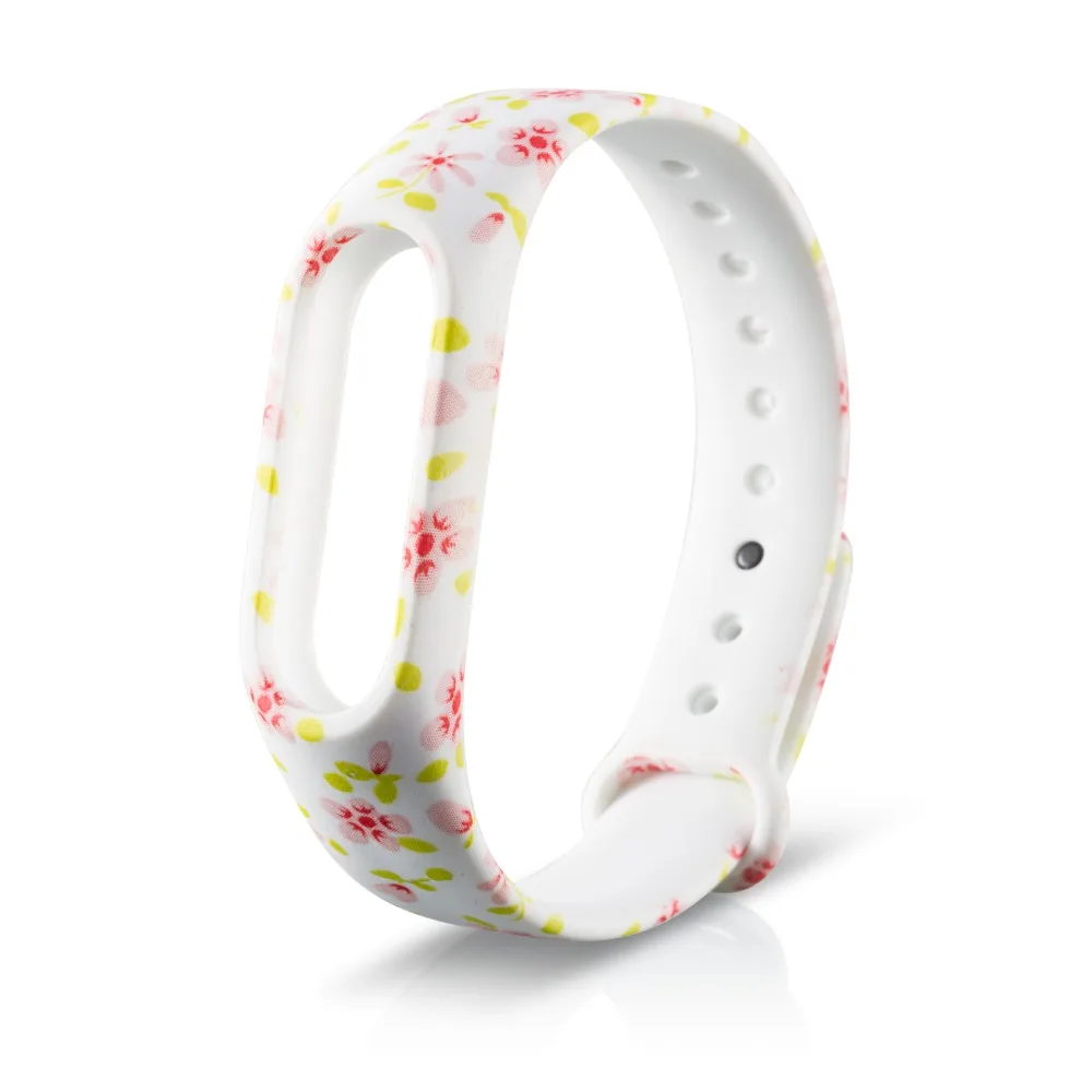Odog ТПУ печатные цветы ремешок для часов xiaomi mi band 2 Замена для xiaomi mi band 2 браслет