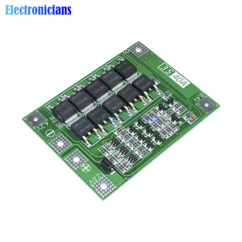 3S 40A литий ионный аккумулятор зарядное устройство Lipo модуль PCB плата защиты BMS для