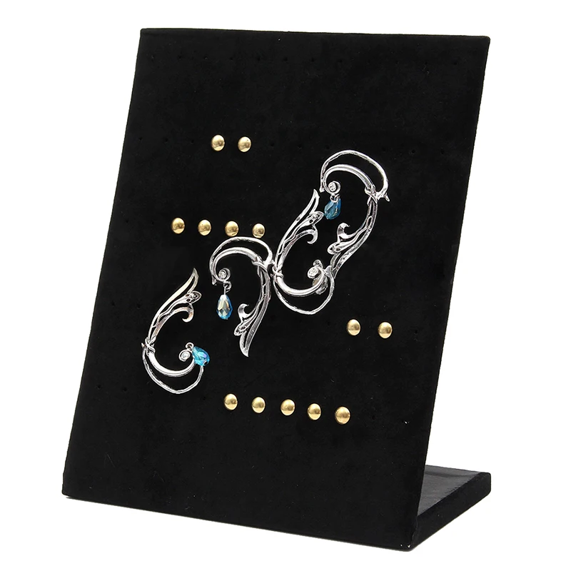 Velvet Display Stand 30 Pair Earring Standcolor Jewelery: Black