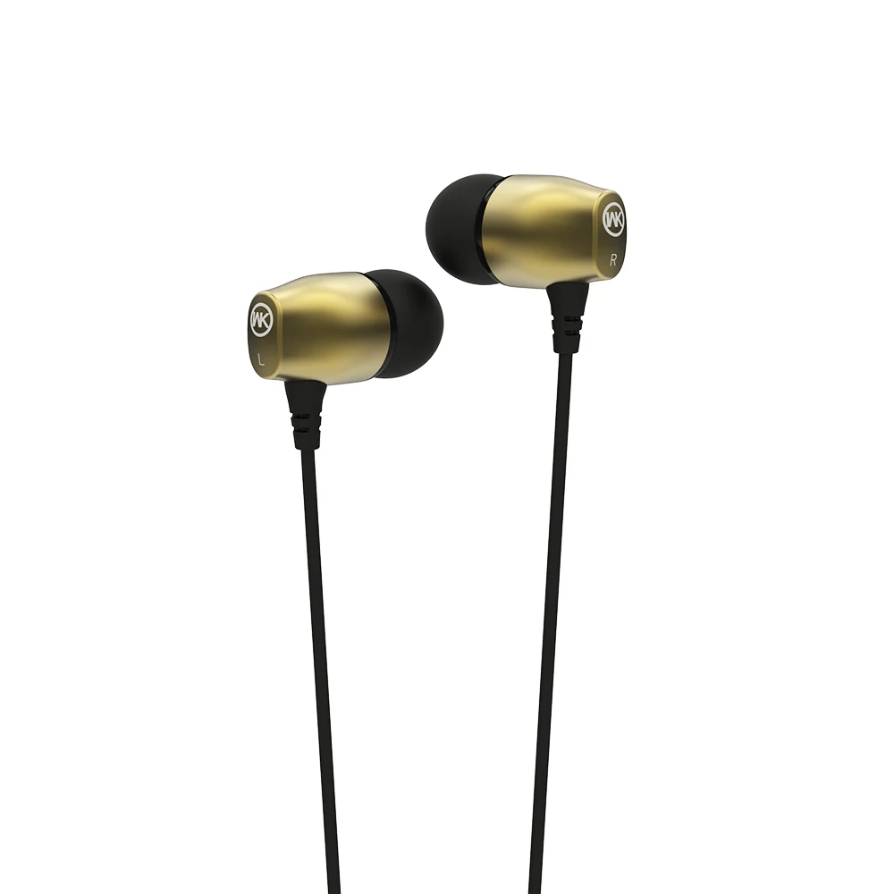 Проводные наушники вкладыши WK Supre Bass металлическая стереогарнитура Hifi с HD