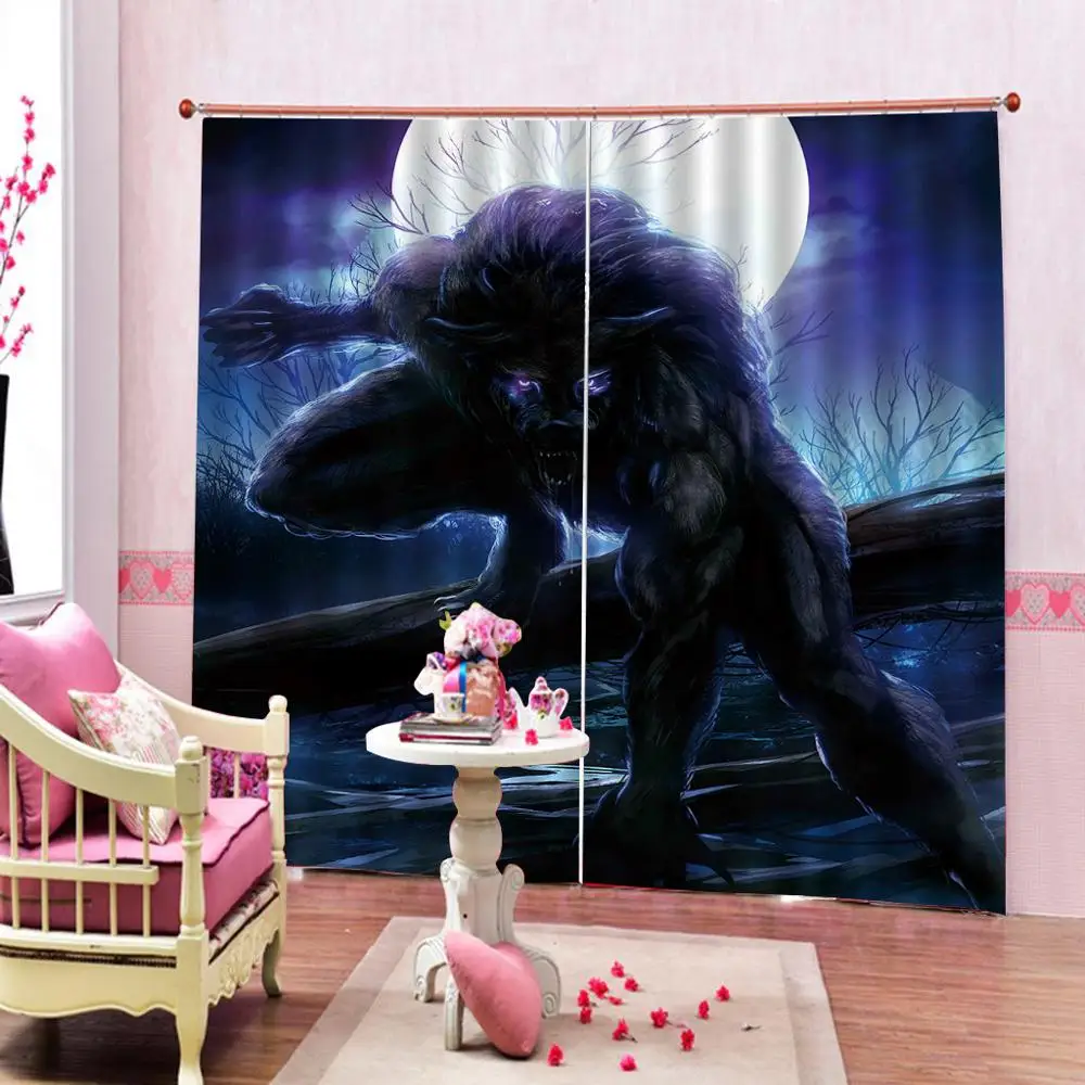 animal 3D Curtains angel design For Living Room Bedroom dark blue curtains for bedroom Blackout curtain | Дом и сад