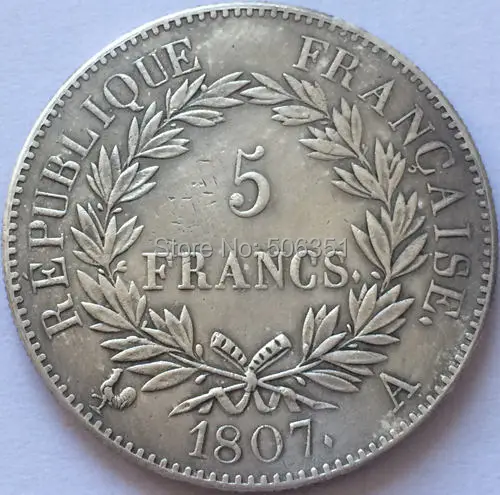 Копия монет Франция 1807 5 франков|coin atm|coins quarterscoin cell battery holder |