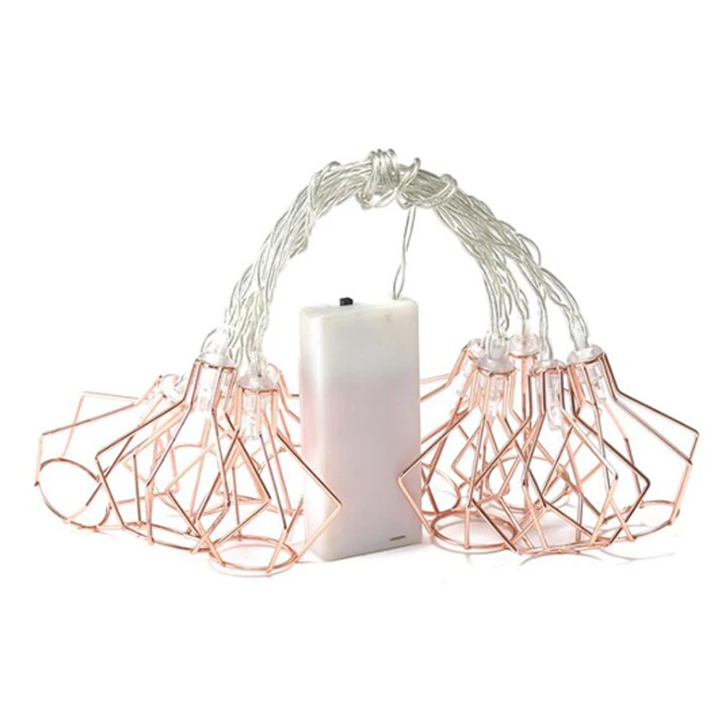 10/20 LED Fairy Lights Metal Battery Powered Diamond Lantern String Lamp Christmas Garland New Year Hanging Light | Лампы и освещение