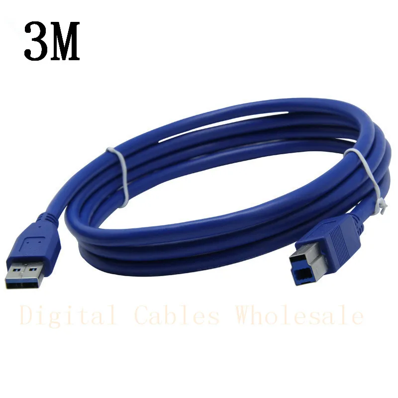 Высококачественный синий USB 3 0 A Male AM to B Type BM удлинитель для принтера кабель USB3.0 m 1m