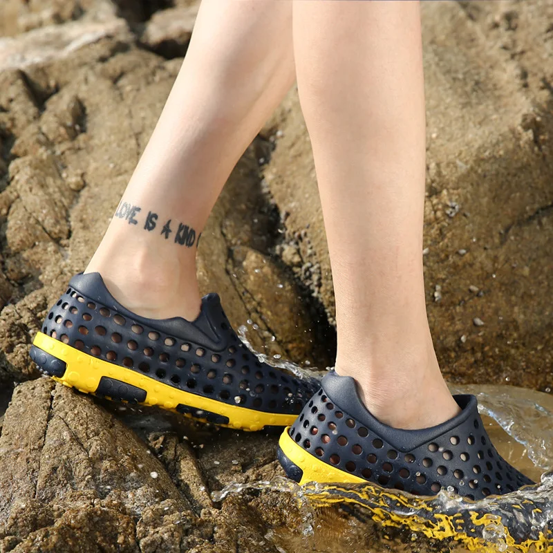 Большие размеры 45 мужские летние сандалии водонепроницаемые садовые шлепанцы с