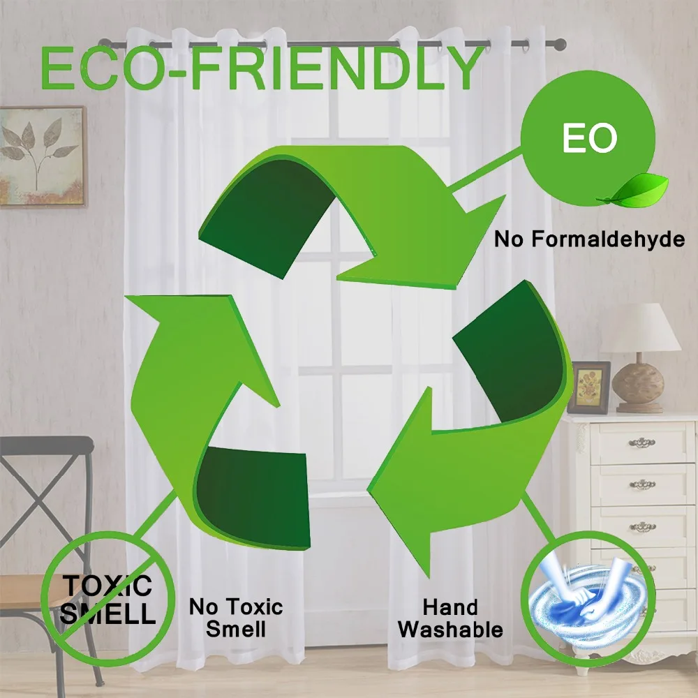 Sinogem Современные однотонные тюлевые оконные обработки прозрачные шторы для