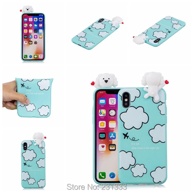 C ku 3D единорог мультфильм мягкий ТПУ чехол для Iphone X XS 8 7 Plus 7PLUS 6 6S SE 5 5S Iphone8 панда