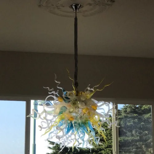 

Modern Pendant Lights Glass Blown Light pendant Lamp LED Art House Decoration pendant lamps For Home Dining room colour LED lamp
