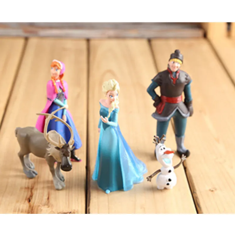 Disney Frozen 5 шт. Анна Эльза Кристофф Свен Олаф ПВХ Экшн фигурки модели кукол